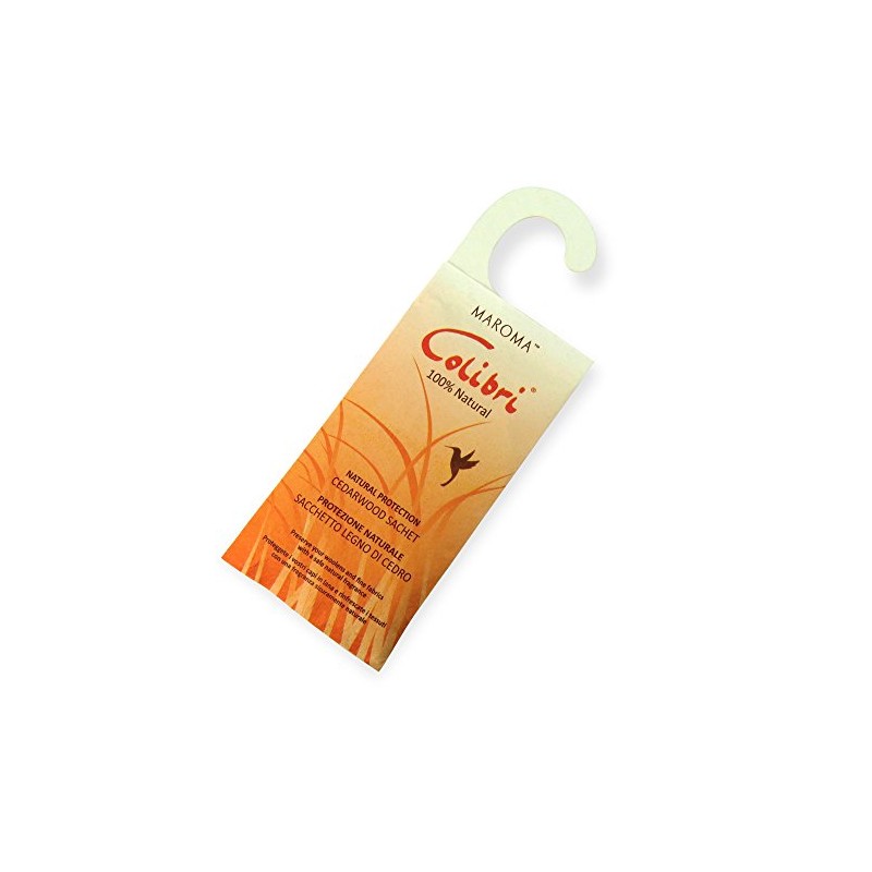 HANGERWORLD - Colibri Cedarwood Hanging Wardrobe Sachet Natual Anti-Moth Woollen
