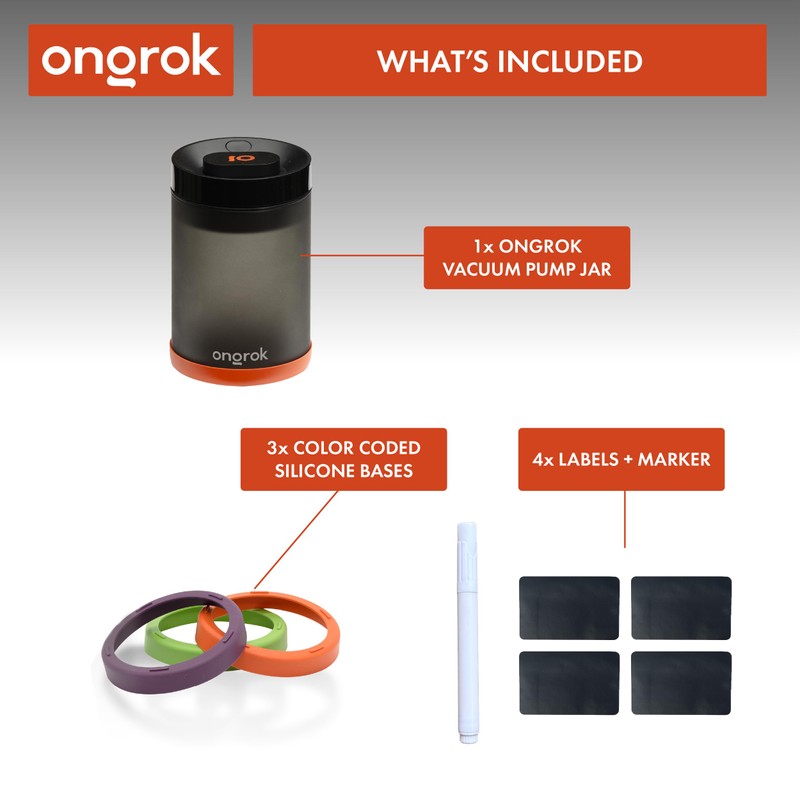 ONGROK Glass Storage Jar with Vacuum Pump Technology, Air Proof