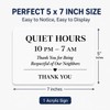 Quiet Hours Homestay Acrylic Sign: Full Back Adhesive Acrylic Wall