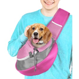 Cuddlissimo! Pet Sling Carrier - Small Dog Puppy Cat Carrying Bag Purse Pouch -For Pooch Doggy Doggie Yorkie Chihuahua Baby Papoose Bjorn -Hiking Front Backpack Chest Body Holder Pack To Wear (Pink-L)
