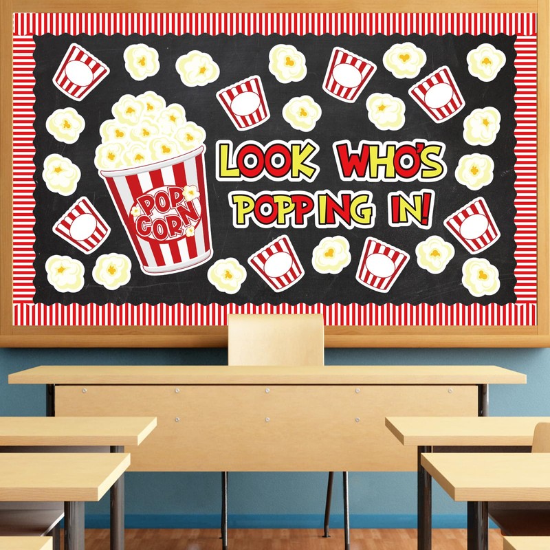 JarThenaAMCS 77 Pcs Popcorn Bulletin Board Decoration Funny Popcorn Bucket
