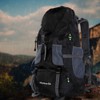 50L Waterproof Bag Camping Climbing Outdoor Travel Hiking Backpack Black