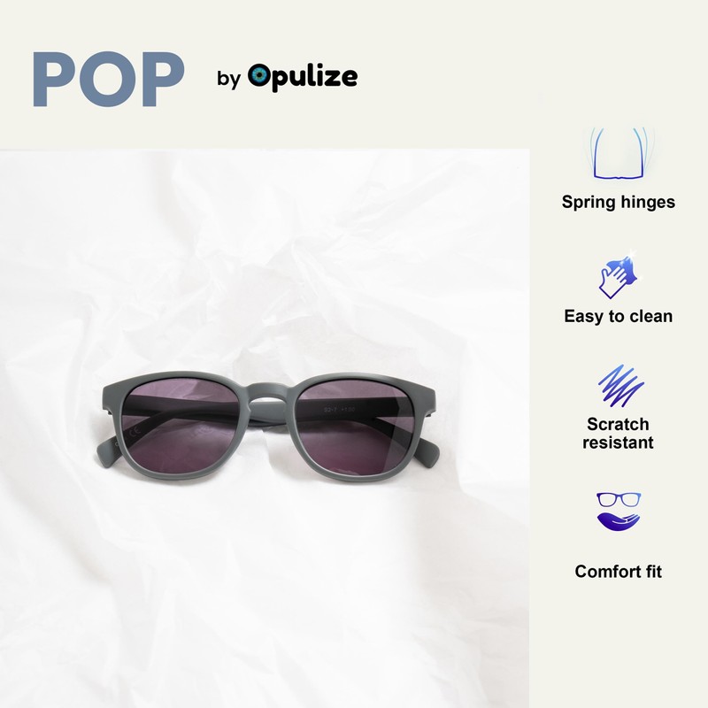 Opulize Pop Sunreading Glasses Classic Retro Round Chunky Frame Spring