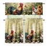 YUVAMAGIMO Sunflower Rooster 3-Piece Tier Curtains 36 Inch Long Country