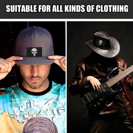 4 Pack Skull Punisher Velcro Patch Tactical Embroidered Military Patches Velcro, Hook & Loop Four Color Velcro Patch Badges for Backpacks Jeans Jacket Hat Decoration