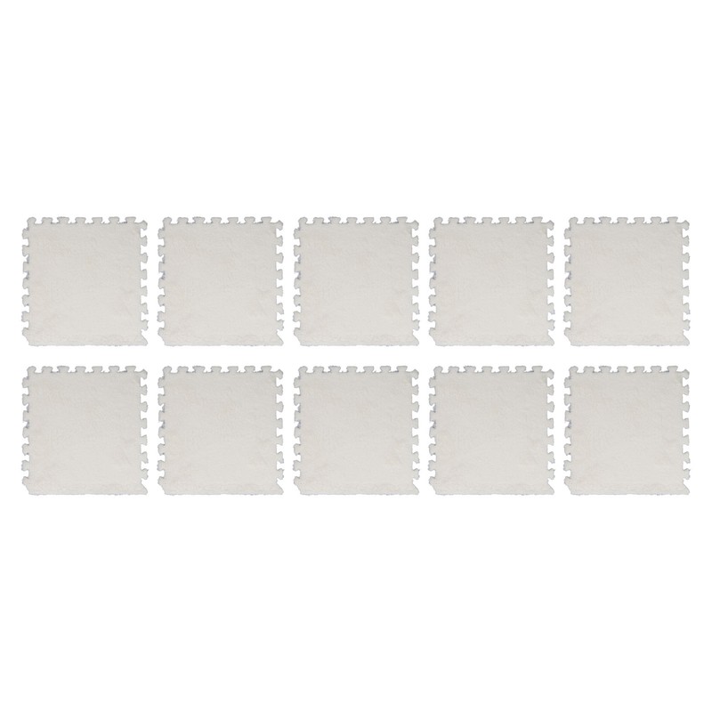 10pcs Plush Foam Floor Mat Thickened Cuttable Interlocking Carpet Tiles