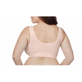 JUST MY SIZE Women's Pure Comfort Front Close Wirefree Bra MJ1274, Sandshell, 1X