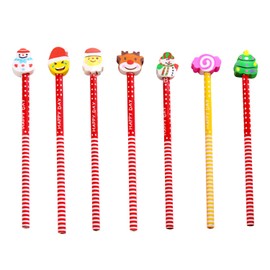 HAICN Christmas Pencils with Erasers Incentive Gift Stocking Stuffers Xmas Box Fillers Party Favours Christmas Themed Pencil Set for Kids Gift Toys (30)