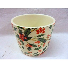 Heron Cross Pottery Xmas Holly Chintz Small Sugar Bowl
