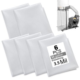 55 Gallon Dust Collector Bags 6pcs one-sided 3.5 mil 31"x40"(width x length) For Harbor Freight Central Machinery Dust Collectors