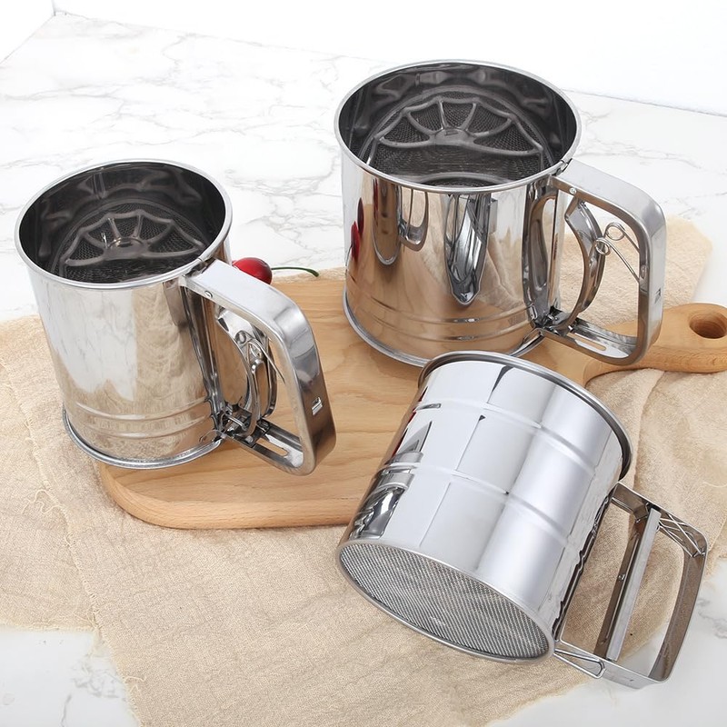 Bectyton Stainless Steel Flour Sifter for Baking, 3-Cup Capacity