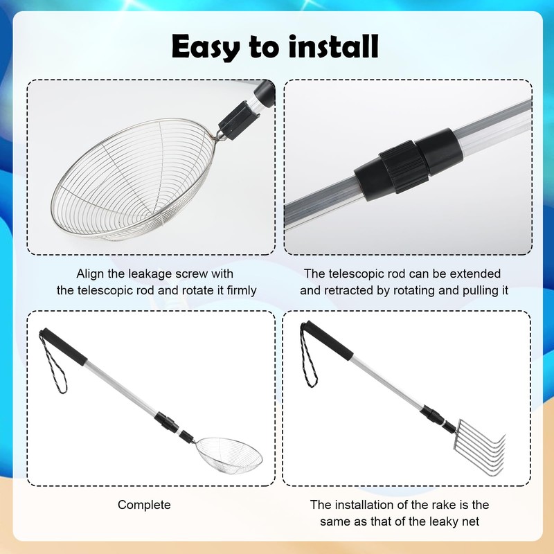 CIEOVO 2 Pack Shark Tooth Sifter Clam Rake and Beach