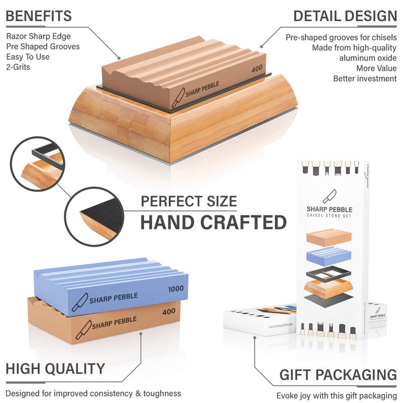 Sharp Pebble Sharpening Stones for Wood Carving Tools-Two Whetstones Grit