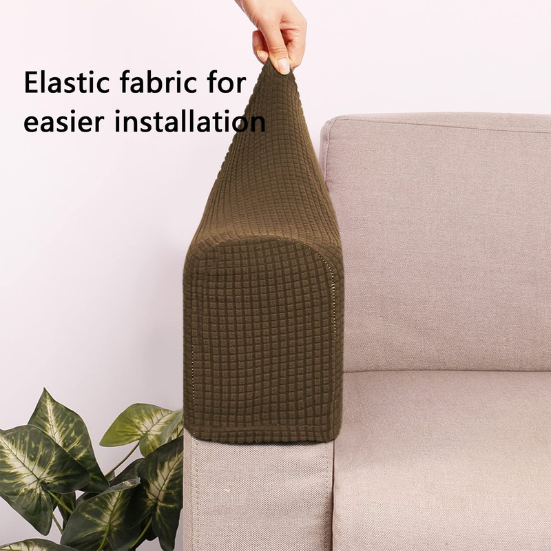 Kaket 2 PCS Sofa Armrest Covers, Chair Arm Protectors Stretch,