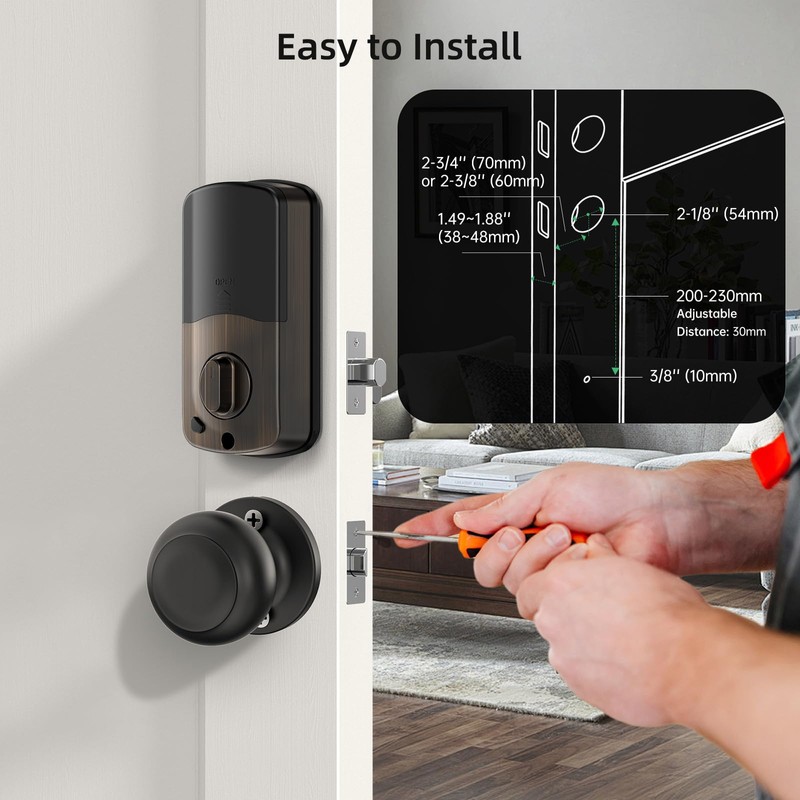 Smart Front Door Lock Set: NUTOMO Keyless Entry Fingerprint Deadbolt