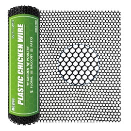 Moyios Black Plastic Chicken Wire Mesh 15.7in*10ft Durable Plastic Chicken Mesh,Hexagonal Garden Mesh, Plastic Chicken Wire Fencing for Garden,Poultry,Dogs Barrier,Balcony Netting