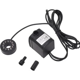 Yctze Fountain Pump With Light, For Fountain 8W 600LPH IP68 Small Fountain Pump Ultra Quiet Fountain With Colorful LED Light For Pond Aquarium Fish Tank (US Plug