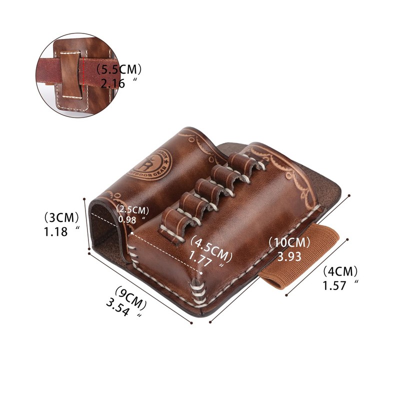 Leather Multitool & Flashlight Holder EDC Organizer Belt-Mount for Camping