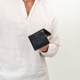 FARMHOOD Memphis Women's / Men's Leather Wallet Large Wallet with 8 Credit Card Slots and a Coin Compartment 11 cm Large Wallet with RFID Protection and One Flap, black, Classic