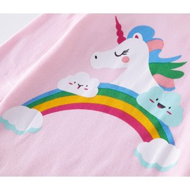 Girls Pyjamas Set Christmas Toddler Clothes Cotton Sleepwear Cute Unicorn Nightwear Long Sleeve PJs 2 Piece Outfits for Kids Age 2-3 Years