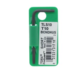 BONDHUS Torx® L-Wrench Short T10 [Short Hand: 0.9 inch (22 mm), Long: 2.3 inches (58 mm)] Black Dyed TLS10 No. 31710