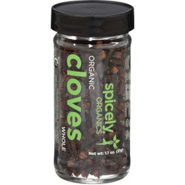 Spicely Organics USDA Certified Organic Cloves Whole, No Artificial Colors or Preservatives, Zero Sugar, Vegan Friendly, Kosher, Gluten Free & Non-GMO, 1.1 Ounce (Pack of 3)
