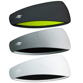 Zollen Mens Headbands 3 Packs Guys Sweatband and Sports Headband for Men for Running, Cross Training, Racquetball, Working Out