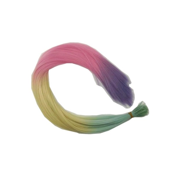 20" Rainbow Feather Hair Extensions Pastel Colors I-Tip 100pcs (Purple)