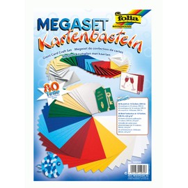 BRINGMANN MAX KG Folia 10030 Mega Card-Making Set 80 Pieces (40 Envelopes / 40 Pieces of Coloured Card) Assorted Colours
