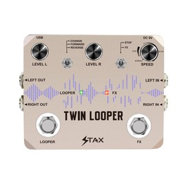 Stax Twin Looper Electric Guitar Pedal Loop Station 11 Types of Play for Electric Guitar Bass with 10 Minutes of Recording Time