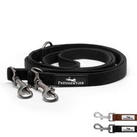 FREUDENTIER Clyde Dog Lead 2 m, Adjustable Lead, Soft Padded, Comfortable in the Hand, Robust Dog Lead for Medium and Large Dogs, Model Clyde (Black, 25 mm)