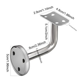 ZOENHOU 12 Pack Stainless Steel Handrail Brackets, Curved Handrail Brackets for Round Rails, Stairway Hardware Railing Bracket Holders with Mounting Screws for Guardrails Home Decor Malls