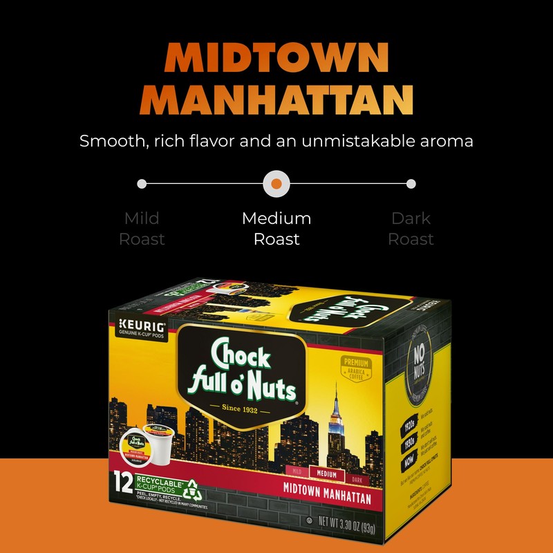 Chock Full o' Nuts Midtown Manhattan Keurig K-Cup Pods for