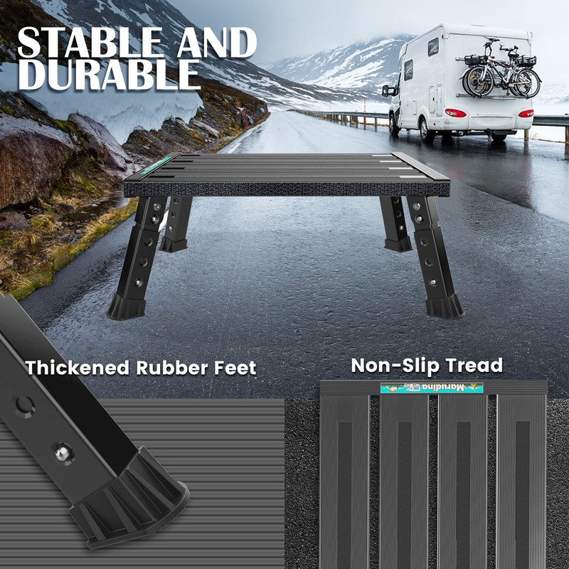Marudina Large Platform RV Step with Cloth Cover and Anti-Slip