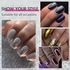 SXVME Uñas postizas de metal rosa claro con efecto espejo,