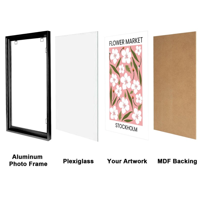 Podronale 24x36 Snap Frame Black Poster Frames Set of 2