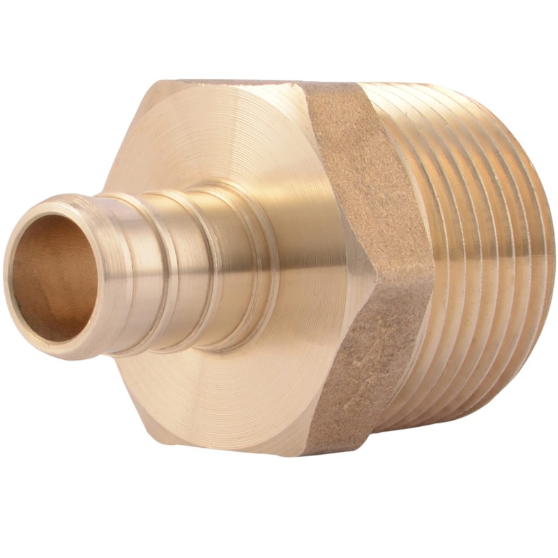 SharkBite 1/2 x 3/4 Inch Crimp MNPT Male Adapter, Brass