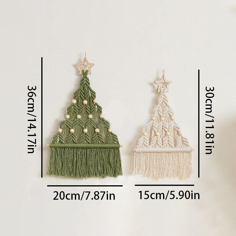 ACESOME 2PCS Macrame Tree Kit, Christmas Tree Macrame DIY Weaving