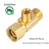 Breezliy Brass Angle Stop Add-A-Tee Valve 3/8" Compression Inlet by
