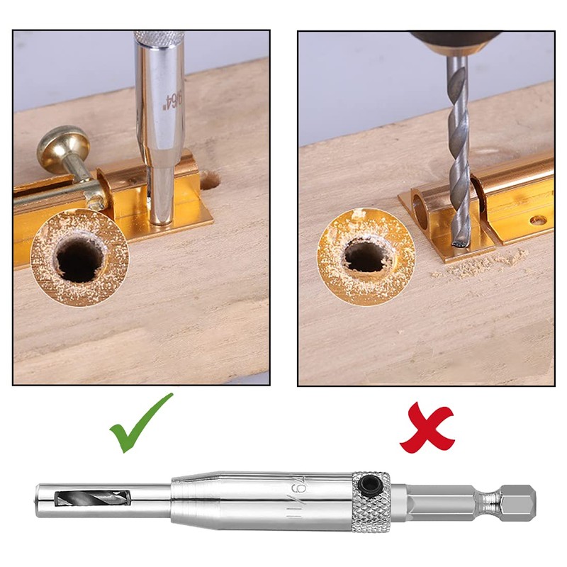 SeonFook 4 Piece Center Drill Hinge Drill Bit Set HSS