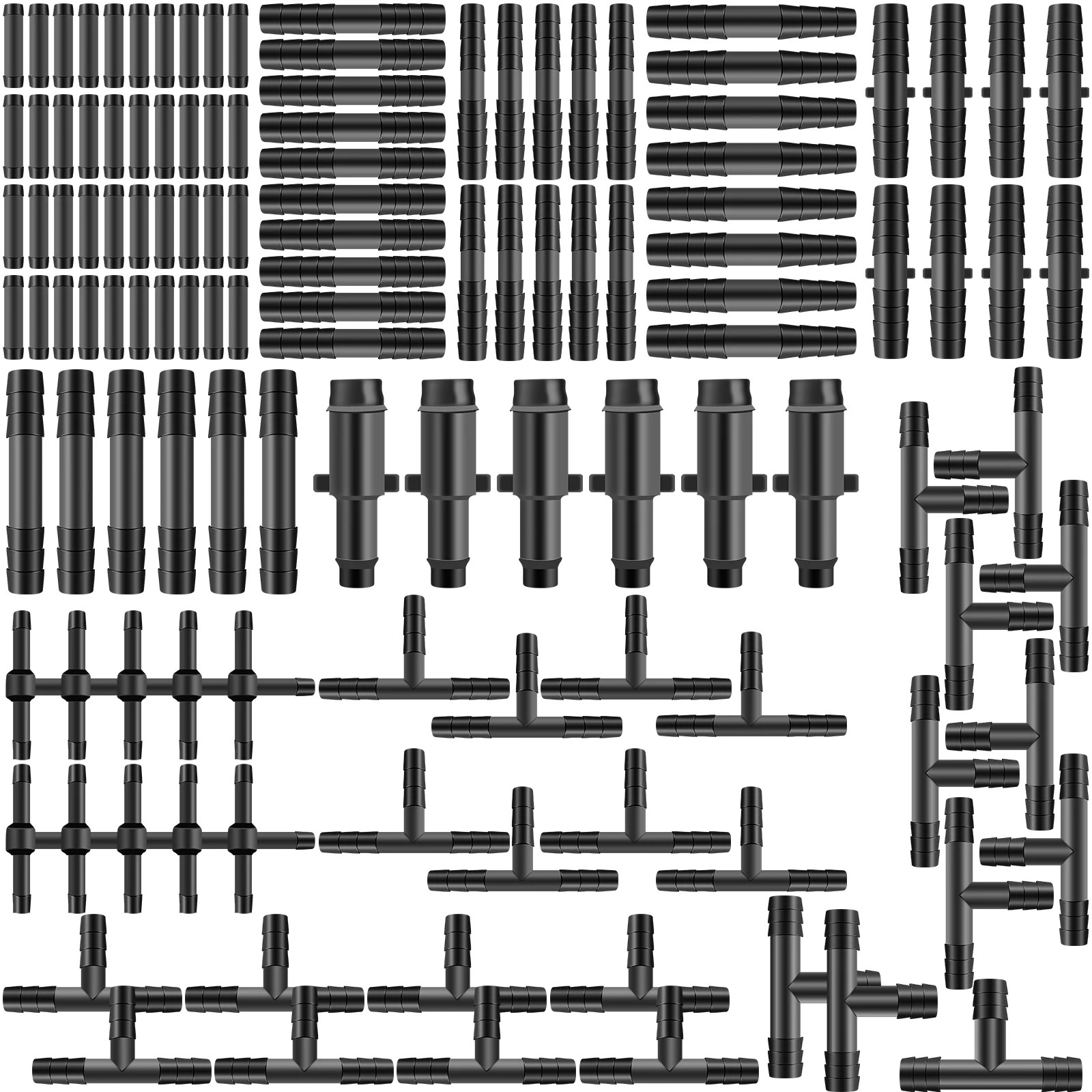 128 Pcs Vacuum Connector Assortment – Plastic Hose Joiner Tee for Various Applications