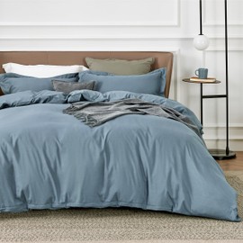 Bedsure Twin/Twin XL Duvet Cover Kids - Soft Double Brushed Mineral Blue Kids' Bedding Set, 2 pcs, Includes 1 Duvet Cover (68"x90") & 1 Pillow Sham, NO Comforter