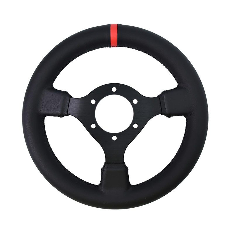 TIYPEOR Universal Racing Drift 280mm/11inch Microfiber Leather Steering Wheel with