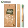 GREENZLA Kids Bamboo Toothbrushes (6 Pack) BPA Free Soft Bristles