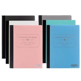 BAZIC Products Composition Notebook College Ruled - 70 Sheets, Assorted Pastel Color Composition Notebook with Durable Cover, Non-Spiral for Journaling, School, Home, or Office, 48-Packs