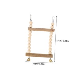 CORHAD Pet Bird Swing Natural Wooden Perch for Parakeets Multi Functional Chewing Biting Plaything Cage Decor for Peony and Parrots Promotes Coordination and Balance Skills