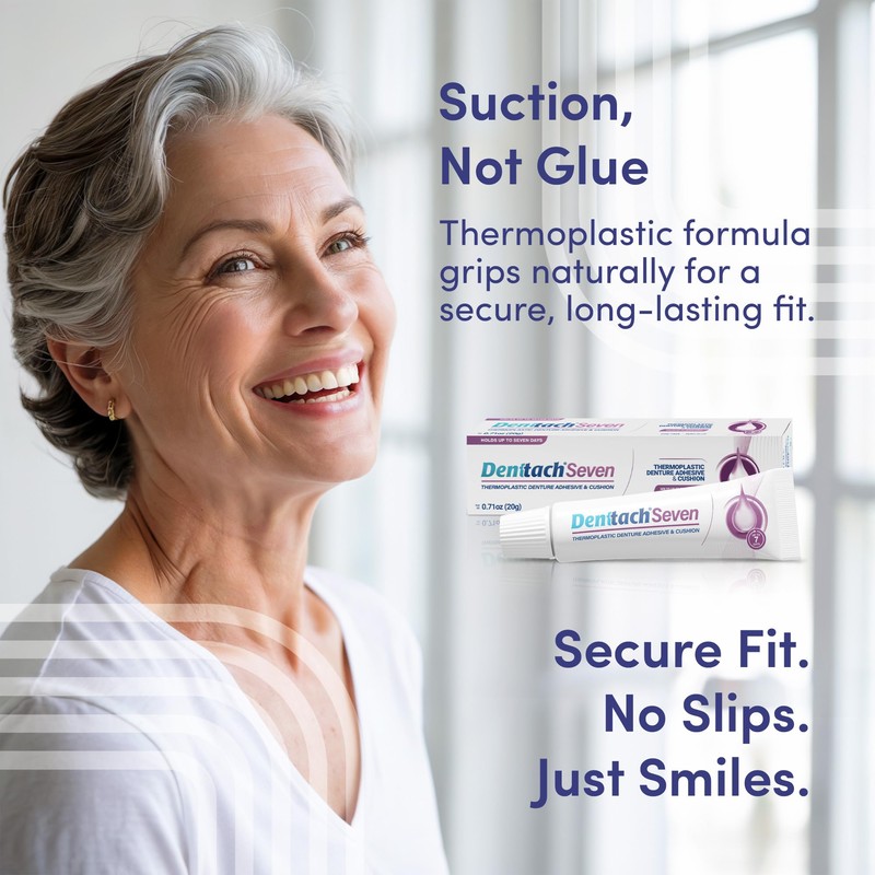 Denttach Denture Adhesive, Thermoplastic Denture Adhesive, Cushion and Reliner, Comfortable,