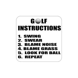 Funny Golf Instructions Drink Coaster Set Gift For Golfer Dad Grandpa Home Kitchen Bar Barware
