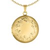 Round Engraved Floral Border Gold Filled Locket Necklace