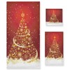 Pfrewn Golden Snowflakes Christmas Tree Forest Towels Set of 3